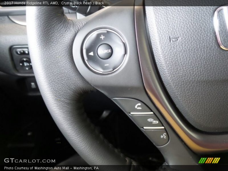 Crystal Black Pearl / Black 2017 Honda Ridgeline RTL AWD