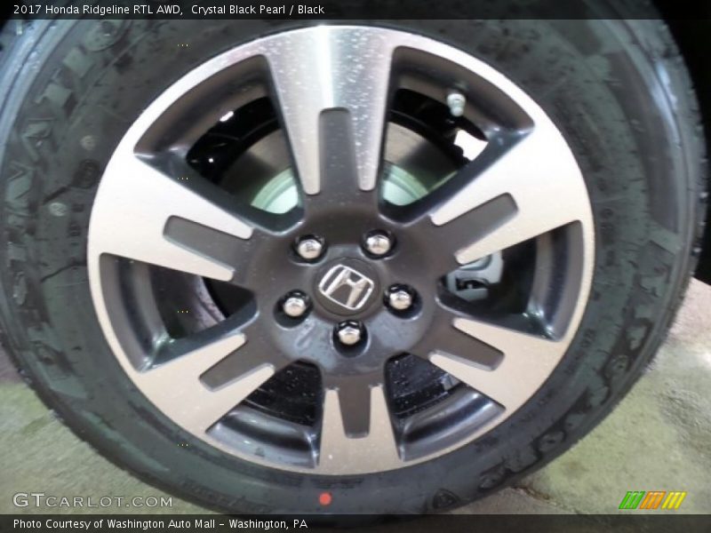 Crystal Black Pearl / Black 2017 Honda Ridgeline RTL AWD