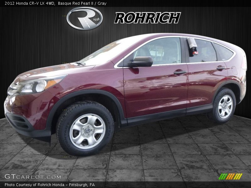 Basque Red Pearl II / Gray 2012 Honda CR-V LX 4WD