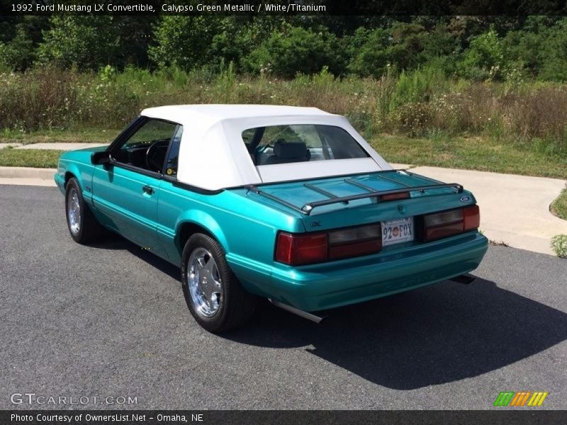 Calypso Green Metallic / White/Titanium 1992 Ford Mustang LX Convertible