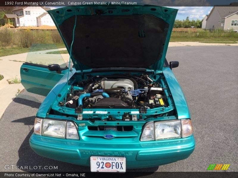 Calypso Green Metallic / White/Titanium 1992 Ford Mustang LX Convertible