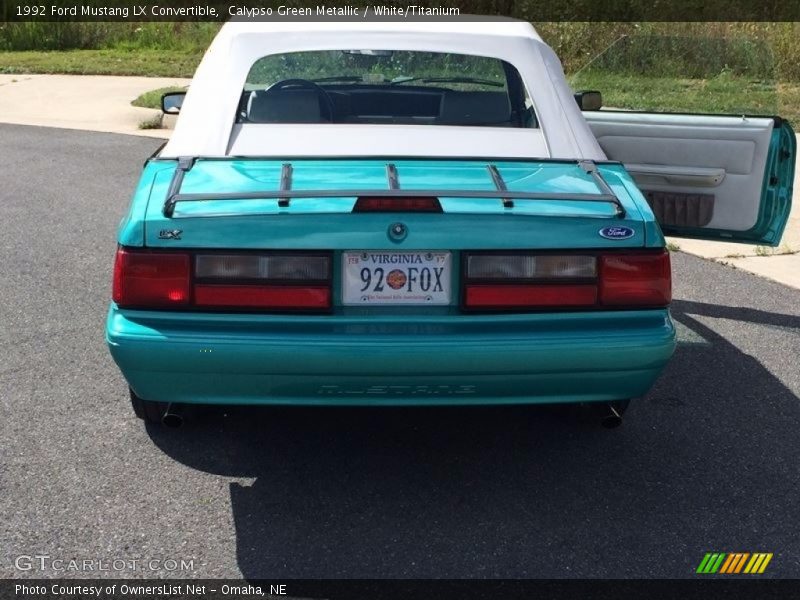 Calypso Green Metallic / White/Titanium 1992 Ford Mustang LX Convertible