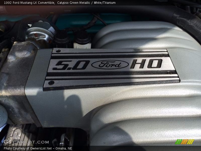 Calypso Green Metallic / White/Titanium 1992 Ford Mustang LX Convertible