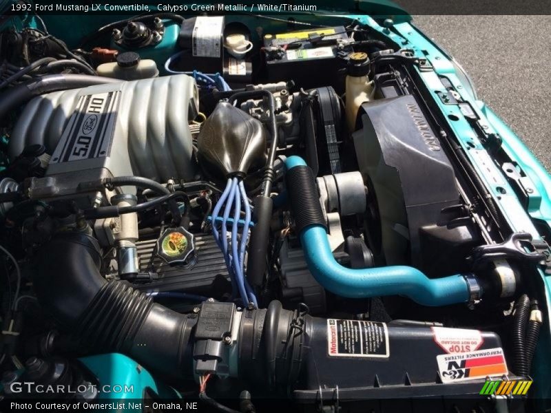Calypso Green Metallic / White/Titanium 1992 Ford Mustang LX Convertible