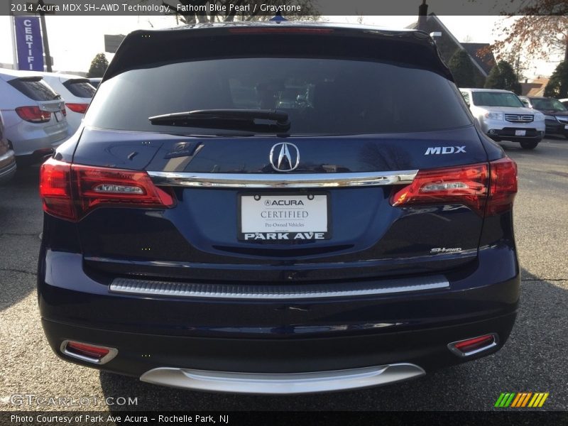 Fathom Blue Pearl / Graystone 2014 Acura MDX SH-AWD Technology