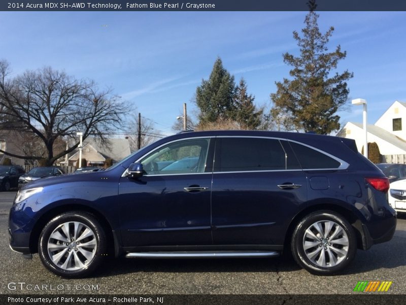 Fathom Blue Pearl / Graystone 2014 Acura MDX SH-AWD Technology
