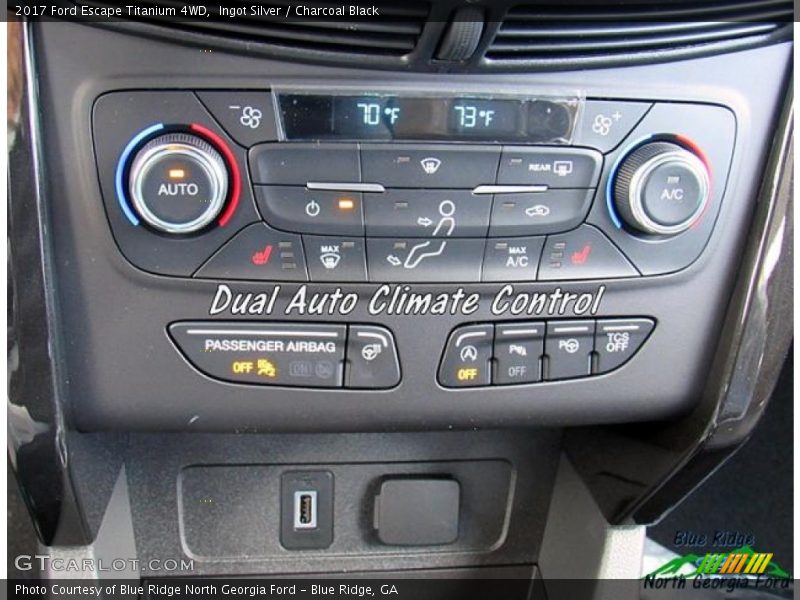 Ingot Silver / Charcoal Black 2017 Ford Escape Titanium 4WD