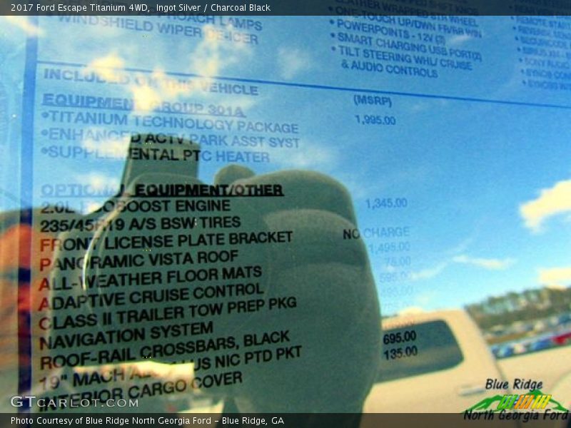 Ingot Silver / Charcoal Black 2017 Ford Escape Titanium 4WD