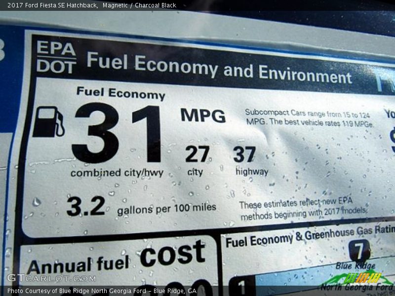Magnetic / Charcoal Black 2017 Ford Fiesta SE Hatchback