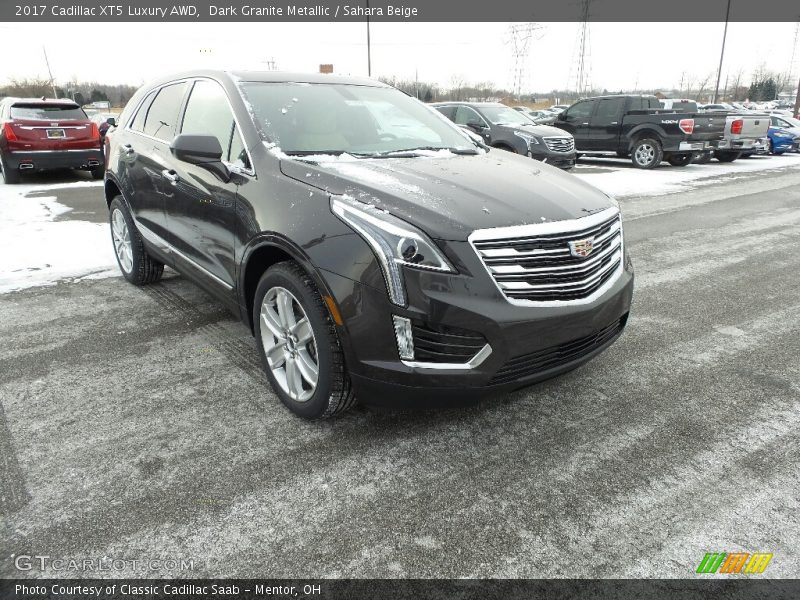 Dark Granite Metallic / Sahara Beige 2017 Cadillac XT5 Luxury AWD