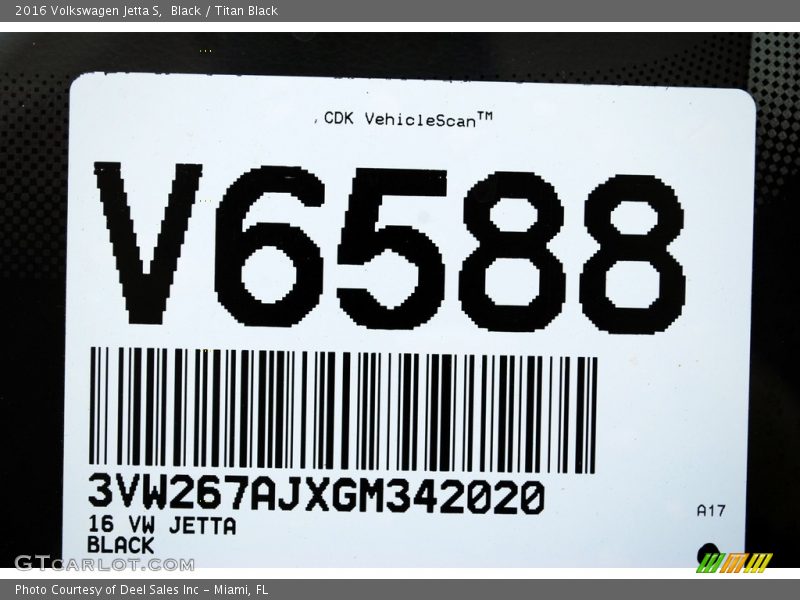Black / Titan Black 2016 Volkswagen Jetta S