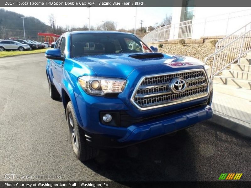 Blazing Blue Pearl / Black 2017 Toyota Tacoma TRD Sport Double Cab 4x4