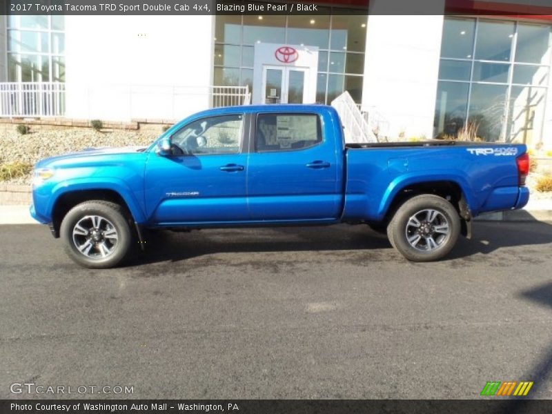 Blazing Blue Pearl / Black 2017 Toyota Tacoma TRD Sport Double Cab 4x4