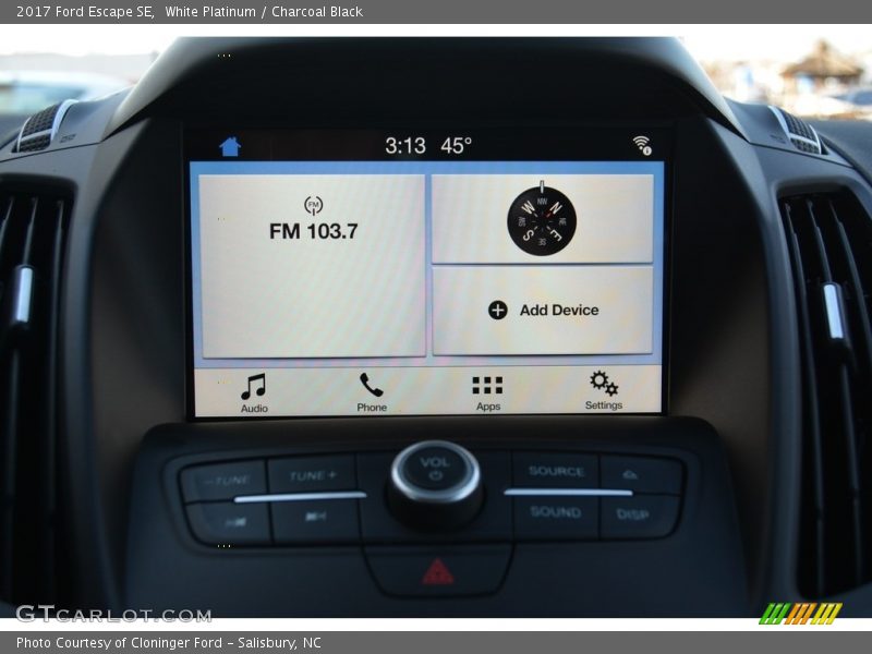 White Platinum / Charcoal Black 2017 Ford Escape SE