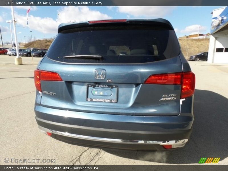 Steel Sapphire Metallic / Gray 2017 Honda Pilot Elite AWD