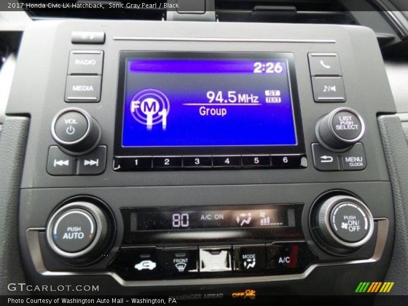 Sonic Gray Pearl / Black 2017 Honda Civic LX Hatchback