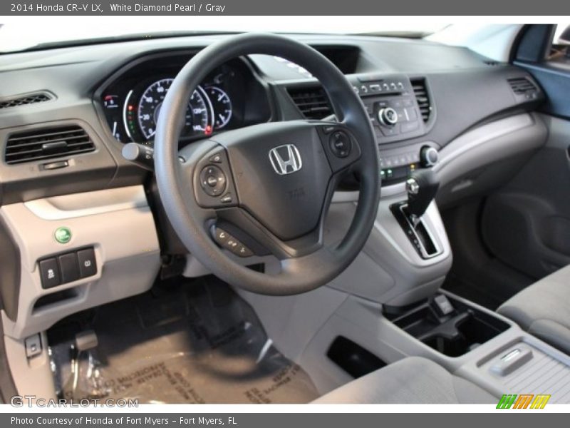 White Diamond Pearl / Gray 2014 Honda CR-V LX