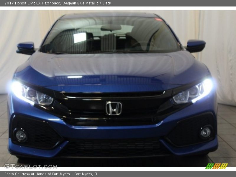 Aegean Blue Metallic / Black 2017 Honda Civic EX Hatchback