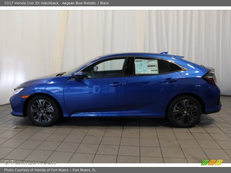 Aegean Blue Metallic / Black 2017 Honda Civic EX Hatchback