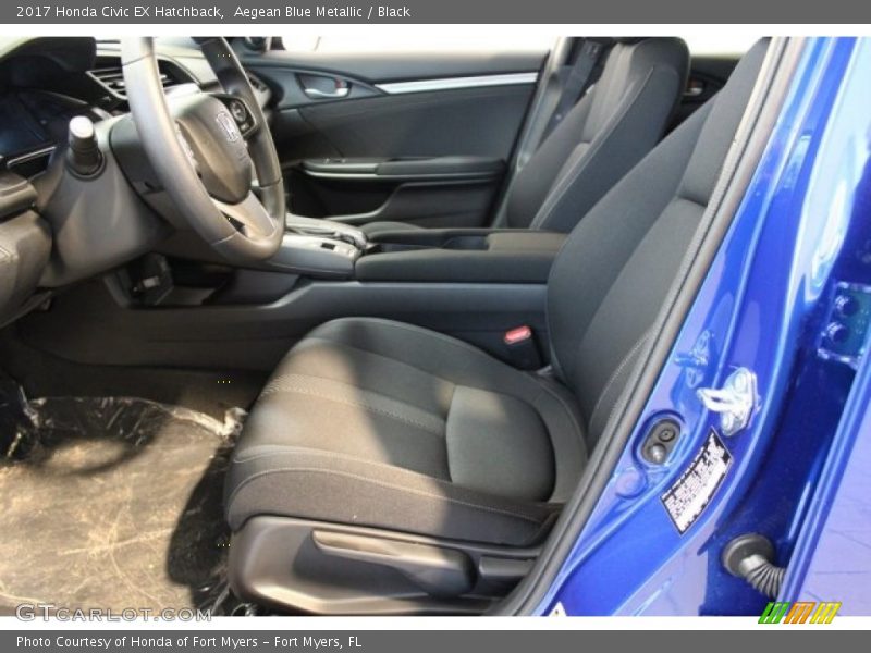 Aegean Blue Metallic / Black 2017 Honda Civic EX Hatchback