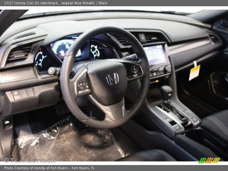 Aegean Blue Metallic / Black 2017 Honda Civic EX Hatchback