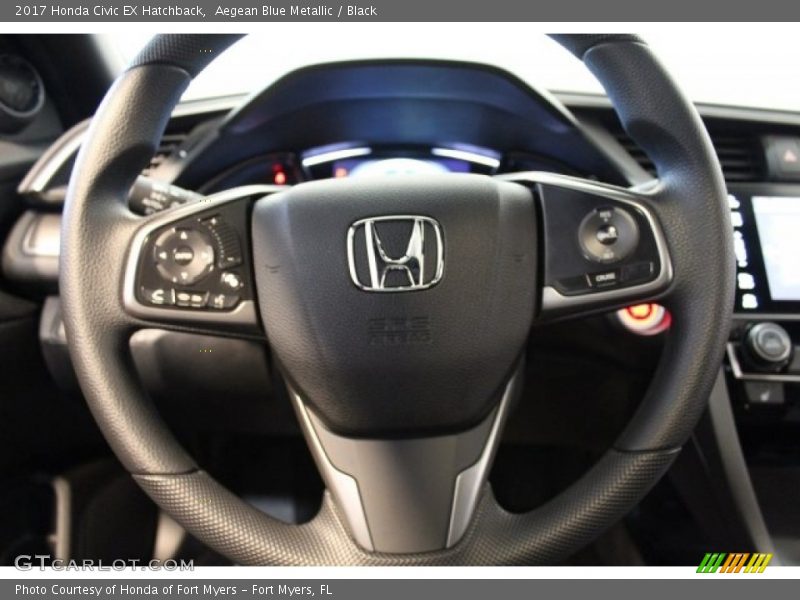 Aegean Blue Metallic / Black 2017 Honda Civic EX Hatchback