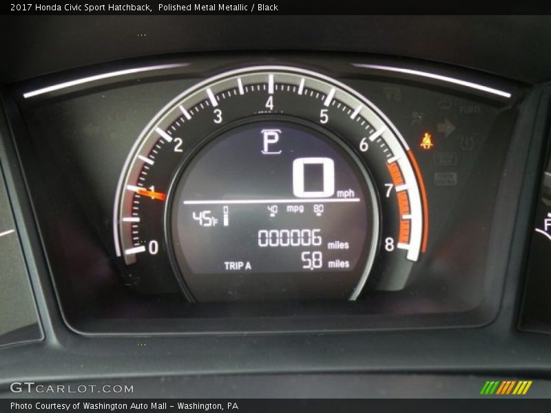 Polished Metal Metallic / Black 2017 Honda Civic Sport Hatchback