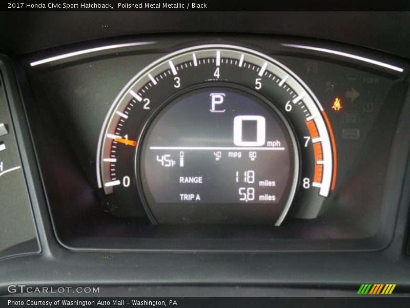 Polished Metal Metallic / Black 2017 Honda Civic Sport Hatchback