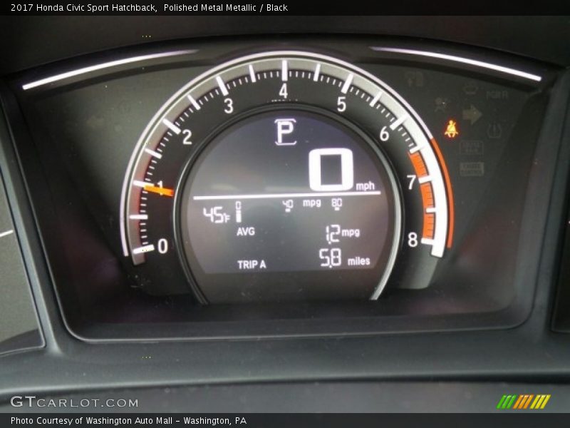 Polished Metal Metallic / Black 2017 Honda Civic Sport Hatchback