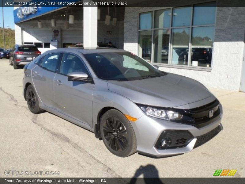 Lunar Silver Metallic / Black 2017 Honda Civic EX-L Navi Hatchback