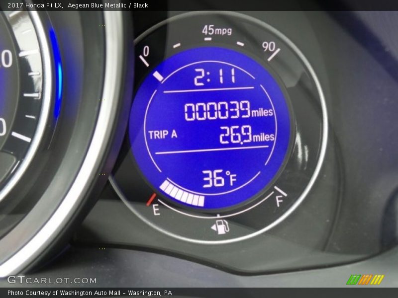 Aegean Blue Metallic / Black 2017 Honda Fit LX