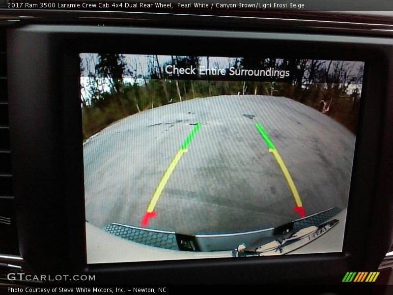 Pearl White / Canyon Brown/Light Frost Beige 2017 Ram 3500 Laramie Crew Cab 4x4 Dual Rear Wheel