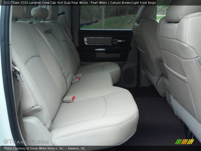 Pearl White / Canyon Brown/Light Frost Beige 2017 Ram 3500 Laramie Crew Cab 4x4 Dual Rear Wheel