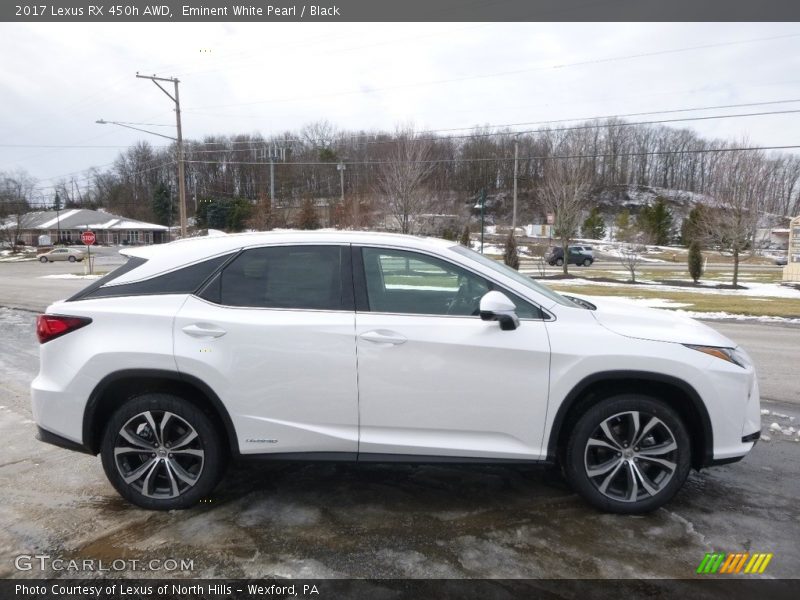 Eminent White Pearl / Black 2017 Lexus RX 450h AWD
