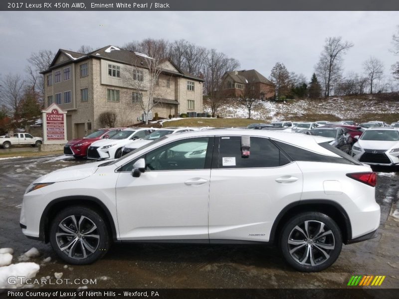 Eminent White Pearl / Black 2017 Lexus RX 450h AWD