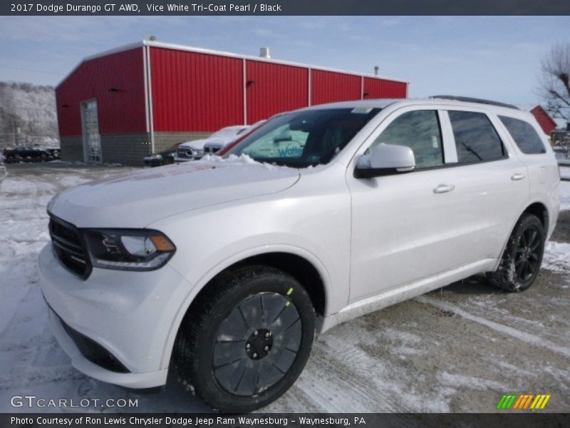 Vice White Tri-Coat Pearl / Black 2017 Dodge Durango GT AWD