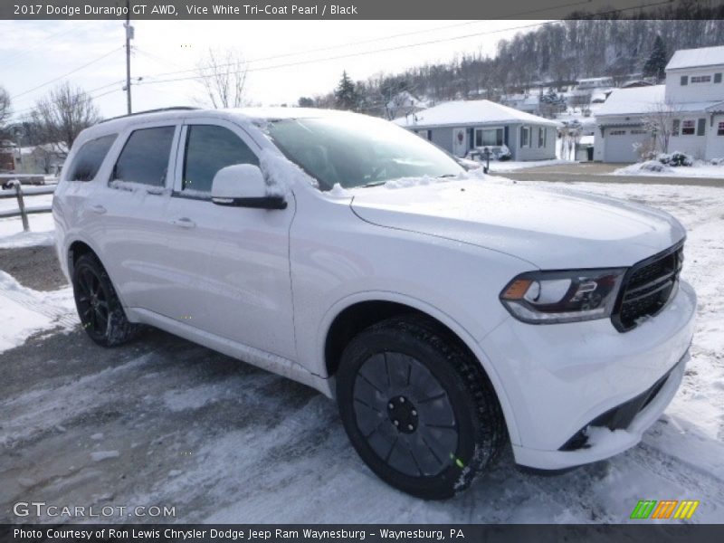 Vice White Tri-Coat Pearl / Black 2017 Dodge Durango GT AWD