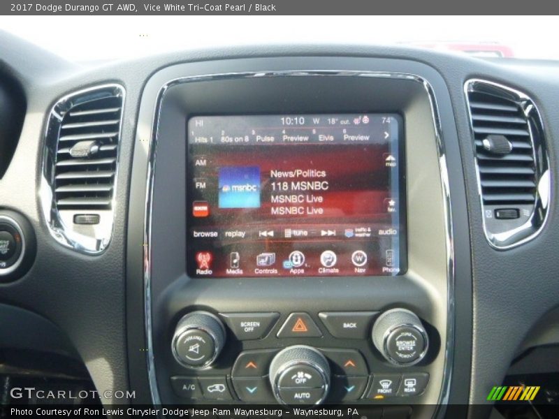 Vice White Tri-Coat Pearl / Black 2017 Dodge Durango GT AWD