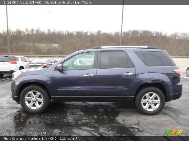 Atlantis Blue Metallic / Light Titanium 2014 GMC Acadia SLE AWD