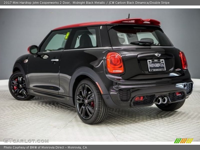 Midnight Black Metallic / JCW Carbon Black Dinamica/Double Stripe 2017 Mini Hardtop John Cooperworks 2 Door