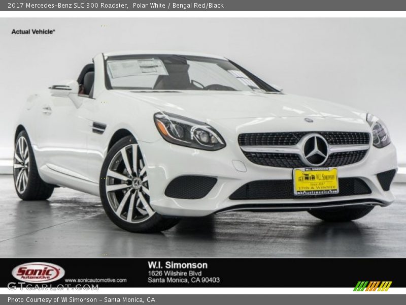 Polar White / Bengal Red/Black 2017 Mercedes-Benz SLC 300 Roadster