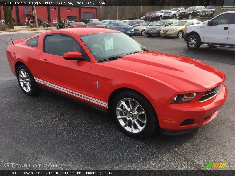 Race Red / Stone 2011 Ford Mustang V6 Premium Coupe