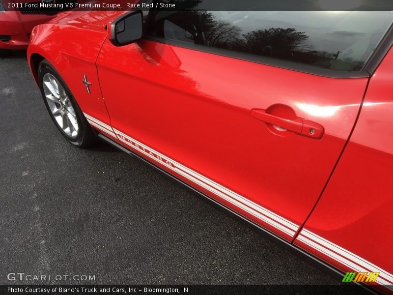 Race Red / Stone 2011 Ford Mustang V6 Premium Coupe