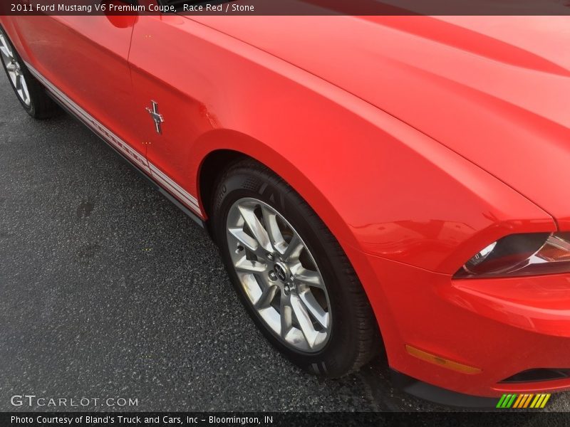 Race Red / Stone 2011 Ford Mustang V6 Premium Coupe