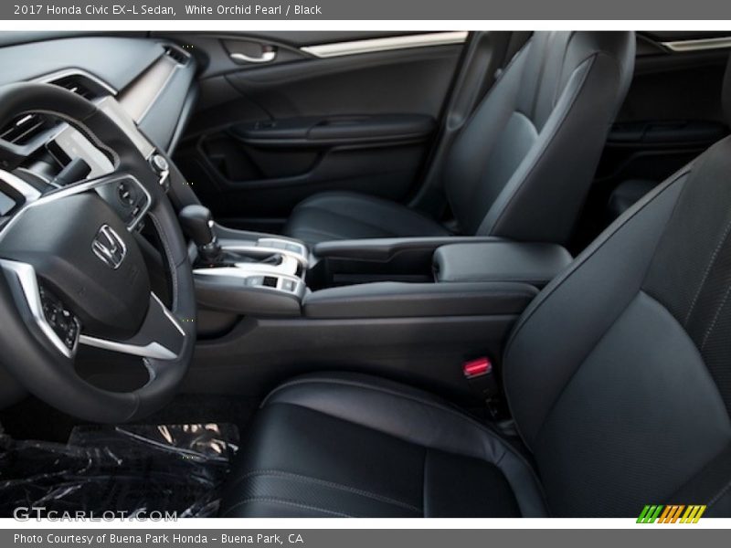 White Orchid Pearl / Black 2017 Honda Civic EX-L Sedan