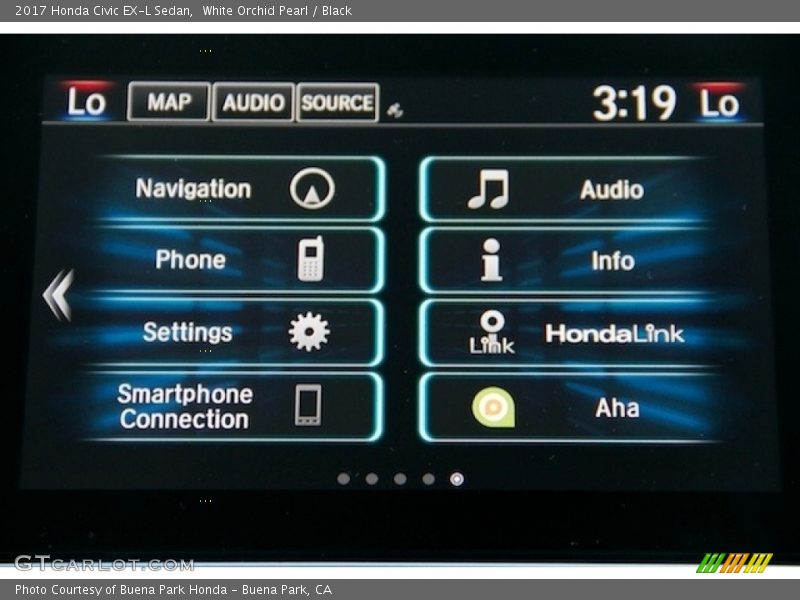 White Orchid Pearl / Black 2017 Honda Civic EX-L Sedan