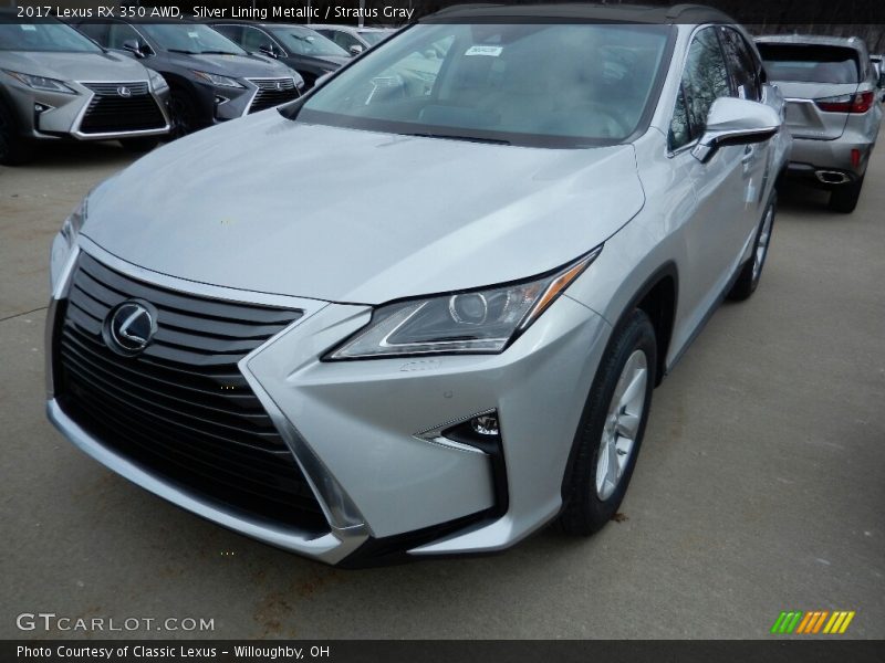 Silver Lining Metallic / Stratus Gray 2017 Lexus RX 350 AWD