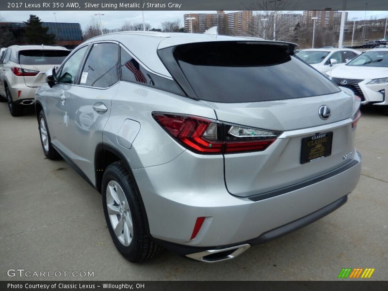Silver Lining Metallic / Stratus Gray 2017 Lexus RX 350 AWD