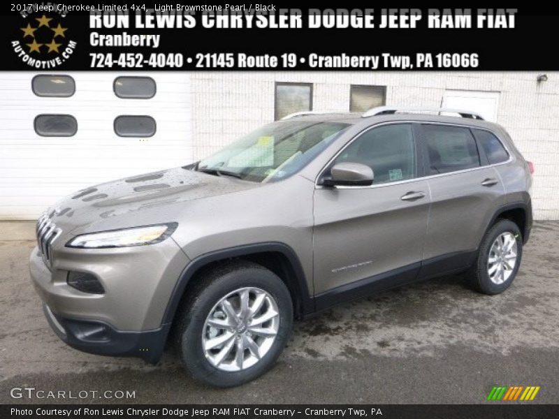 Light Brownstone Pearl / Black 2017 Jeep Cherokee Limited 4x4