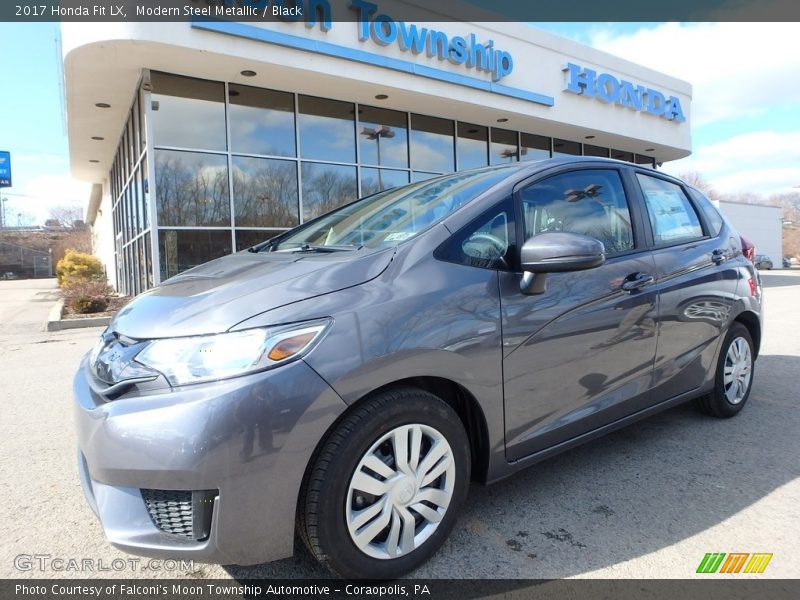 Modern Steel Metallic / Black 2017 Honda Fit LX